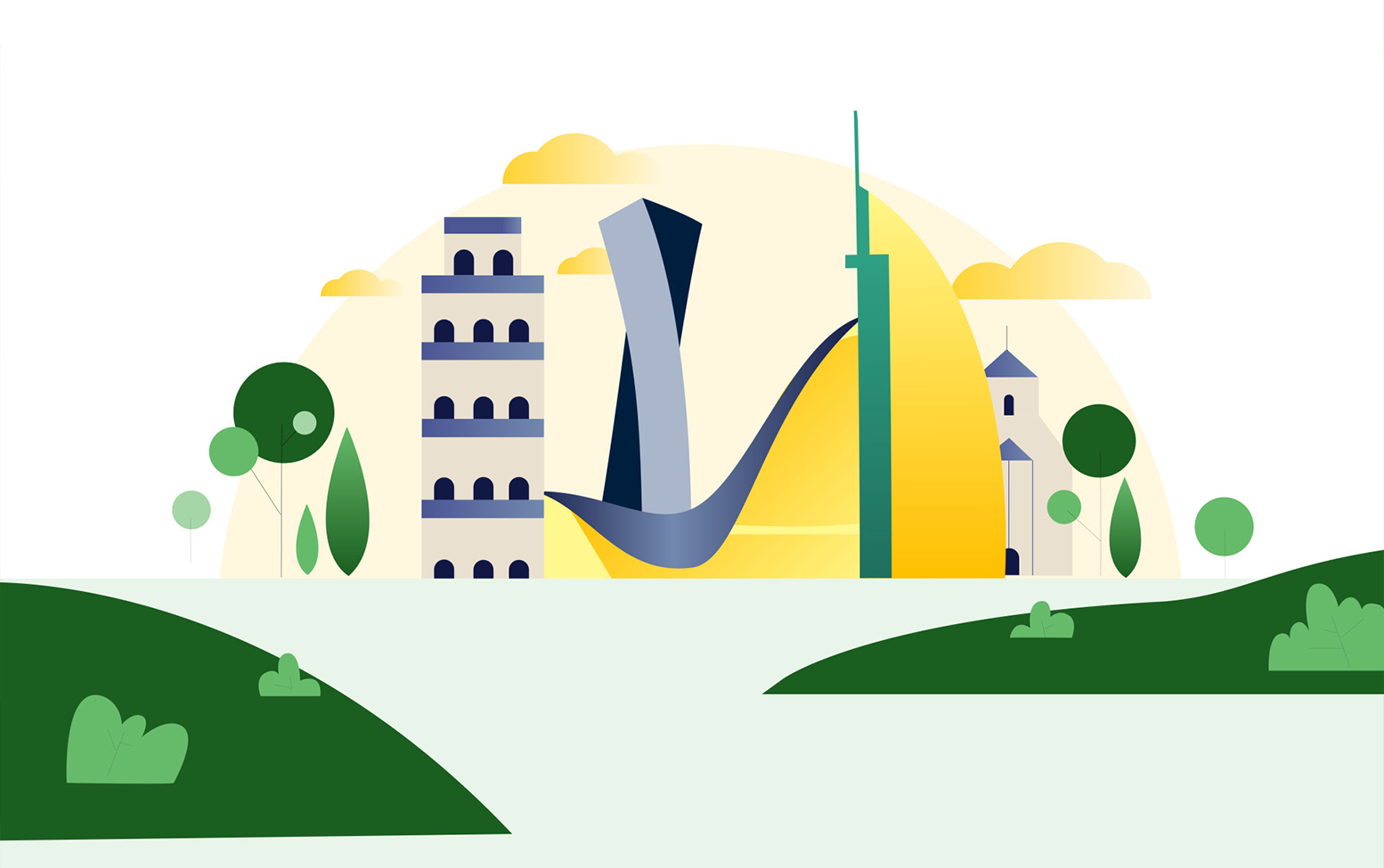 Buildings motion graphic artwork preview